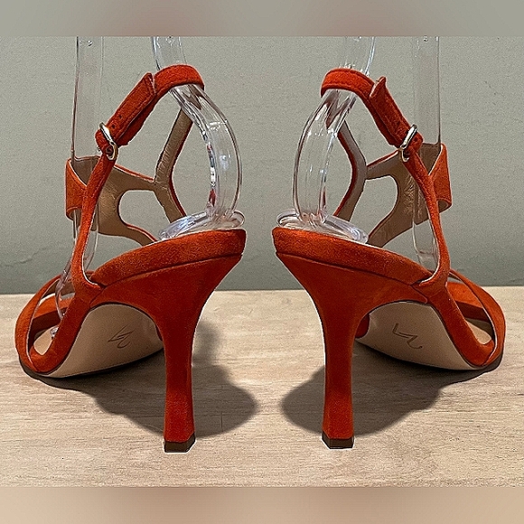 27 EDIT Orange Suede Lanie Heels Size 8.5  New Without Box - Picture 4 of 13